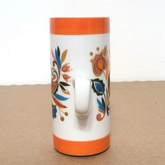 Vintage Arnart Psychodelic Smug Mugs Cups SET OF 2 Floral Paisley Print 1970's - Picture 5 of 12